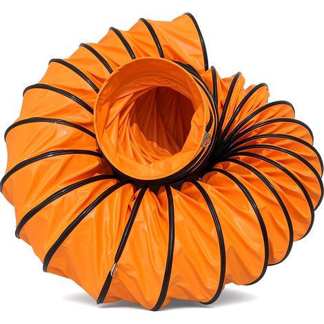 Tuyau d'air chaud en PVC - Flexible - Diamètre : 300 mm - Longueur : 5 m - Avec anneau en D et crochets - Pour ventilateur de chantier (1/5)