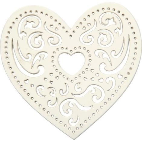 Cœur découpé au laser - Creotime - 7,5 cm - 18 pièces - Blanc - Objets décoratifs (1/2)