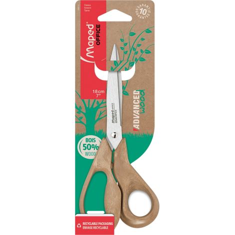 TIJERAS MAPED ADV. WOOD 18cm ASIMETRICA - Pack de 24 unidades