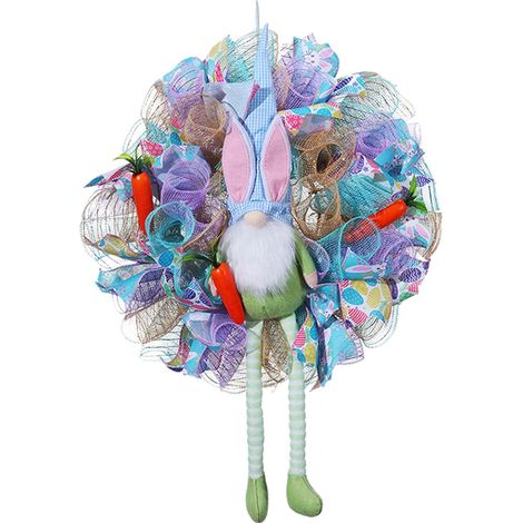 Guirlande De Pâques - Lapin Décoratif Pour Porte Extérieure Ou Intérieure - Guirlande Murale Ou Fenêtre - 40 Cm - Non Tissé (1/5)