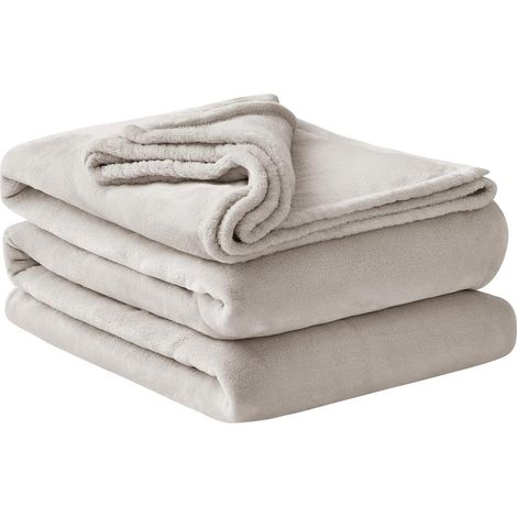 Kuscheldecke Fleecedecke Couchdecke Sofadecke 220 x 240 cm Beige (1/5)