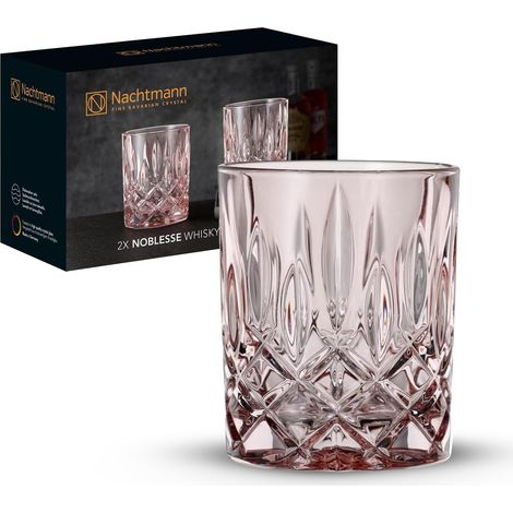 Lot de 2 verres à whisky, en cristal, rose, 295 ml (1/5)