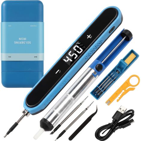 Kit fer à souder sans fil rechargeable USB-C pour électronique bricolage (1/5)