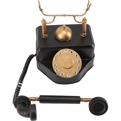 Téléphone à cadran rotatif rétro, figurine vintage, décoration de bureau, statue d'artiste, modèle réduit, décoration de vitrine de café/bar (1/5)