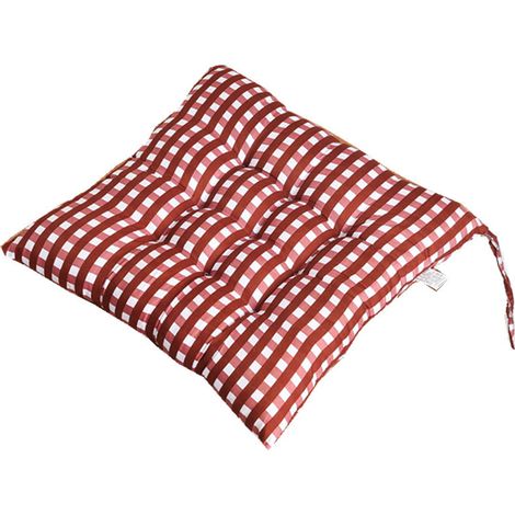 Coussin de Chaise Rouge 40x40cm   Galette Épaisse pour Chaise Salle à Manger ou Jardin, Attaches Incluses (1/4)