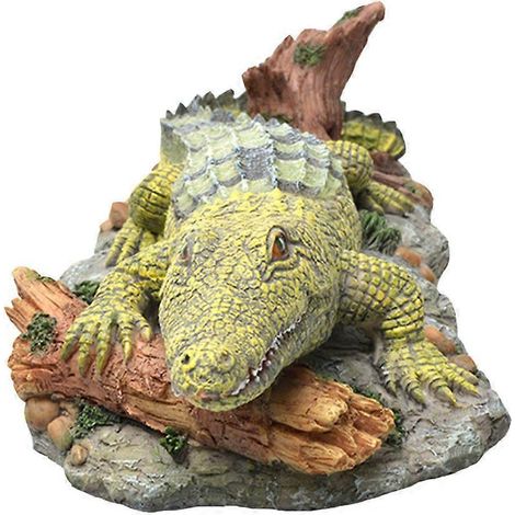 Aquarium Crocodile Shape Decor Aquarium Landscaping Decor Resin Fish Tank Ornament (1/5)