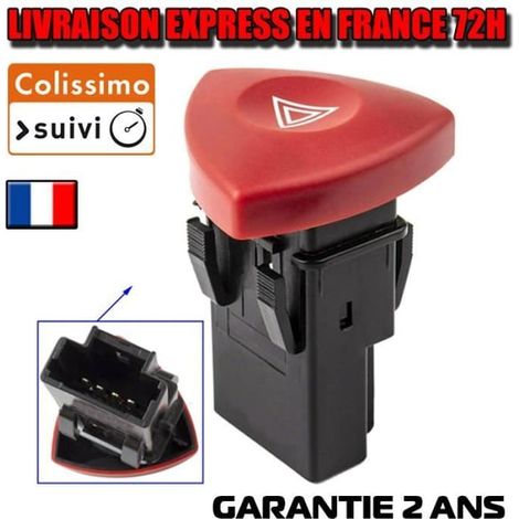 Bouton d'avertissement pour Renault Laguna Trafic 2 Espace 4, commande des feux de détresse