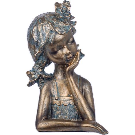Signes Grimalt Figure de figure de personne  Figure Child Bust Bronze Golden 17x18x30cm 25453 (1/2)