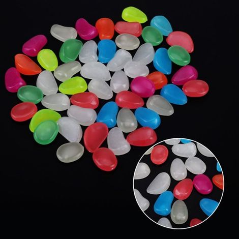 Shipenophy Pierre lumineuse de nuit 50pcs brillent dans le noir galets lumineux artificiels pierre Aquarium animalerie vegetale (1/5)