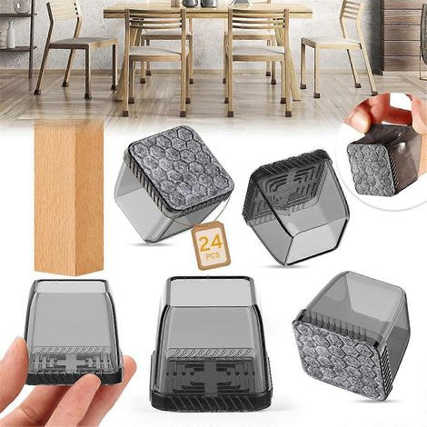 Patins de protection carrés pour pieds de chaise, adaptés aux parquets. (1/5)