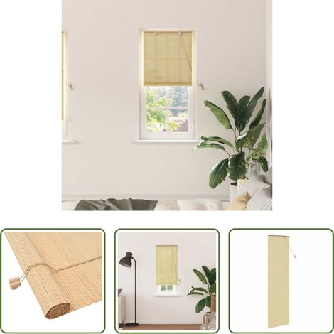 Store latéral - Store enrouleur avec des rideaux Nature 60 x 220 cm Bambou (1/5)
