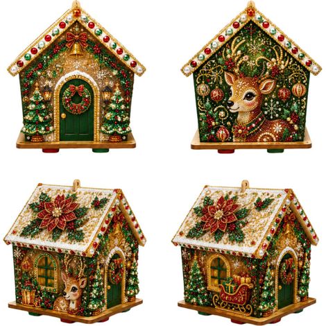 Beyamis Kit diamant maison Noël - 3D perles décoration murale (1/5)
