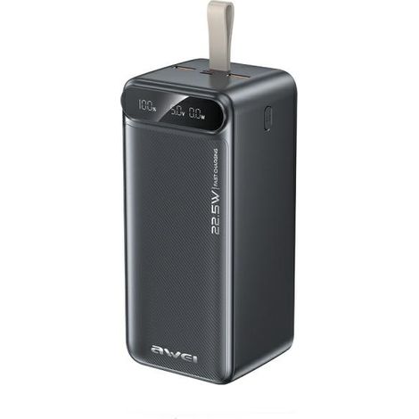 Batterie externe 50 000 mAh Awei 22,5 W noire (1/2)