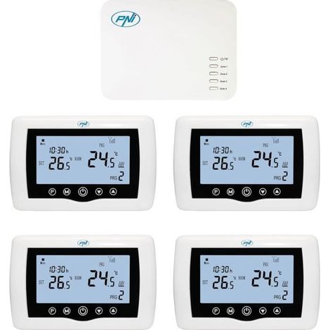 Thermostat sans fil - PNI - CT440 - WiFi - Contrôle 4 Zones - Application TuyaSmart