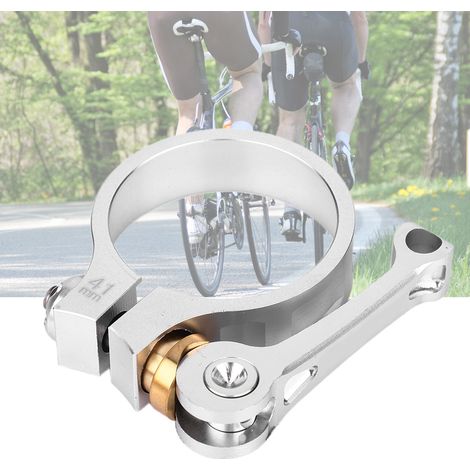 Collier de serrage rapide en alliage d'aluminium CNC pour tige de selle de vélo (argenté) (1/5)
