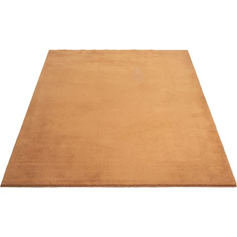 FLOORNOVO Hochflor Teppich Orange einfarbig - 150 x 80 cm - Besonders Weicher Teppich Wohnzimmer & Badezimmerteppich - Pflegeleicht - vielseitig einsetzbar im Innenbereich (1/2)
