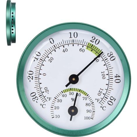 Mini thermomètre et hygromètre électronique d'intérieur, instrument de haute précision, en alliage d'aluminium, vert (1/5)