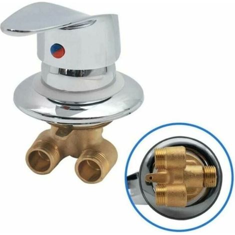 Duschkabinenmischer, Messing-Duschhahn, Auslassumsteller, Chrom-Duschmischbatterie, G1/2-Anschluss, Kalt- und Warmwassermischer für Badezimmer (1/4)