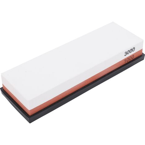 Household Knife Sharpening Stone White Corundum Whetstone with Base 1000 Grit 3000 Grit (1/5)