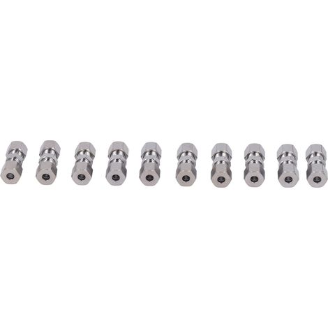 Raccord de ligne de frein 10 pièces, cuivre chromé, connecteur pour tube diamètre 4,75 mm, embout de tuyau de freinage, accessoire automobile. (1/5)