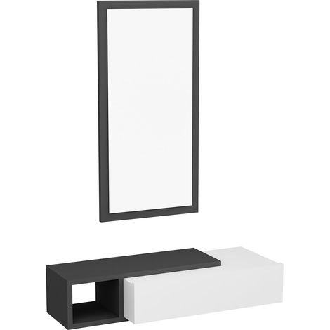 Étagère avec miroir blanc anthracite (1/5)