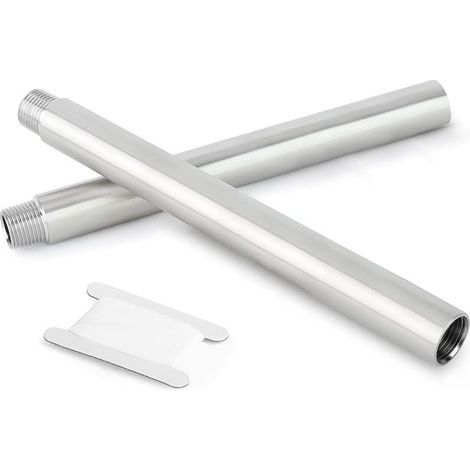 2 Pcs 250mm 1/2" Femelle x 1/2" Male BSP Nipple Cast Pipe 304 Stainless Steel Pipe Fittings (1/5)