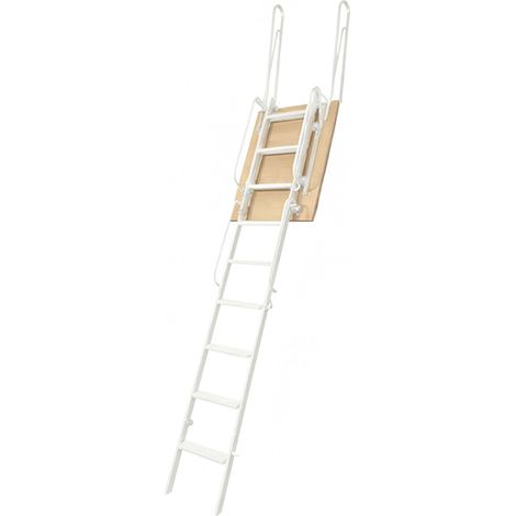 Echelle de meunier pliante pour mezzanine blanche - 2 main-courantes - PALCO/P/B