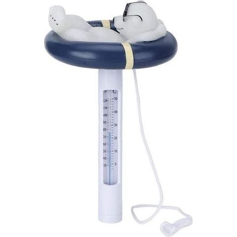 Thermomètre de Piscine Tube Indicateur de température Forme Cartoon Ours Polaire avec chaîne pour Piscine Spa Bain à remous étang (1/5)