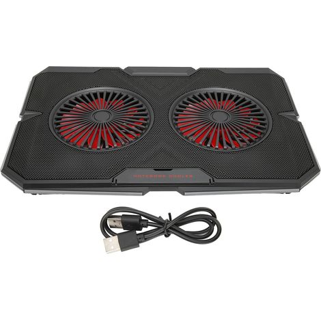 Support de refroidissement RGB pour PC portable, ventilateurs silencieux doubles, 2 ports USB, 7 niveaux de réglage en hauteur, refroidisseur gaming pour ordinateurs 14 à 17 pouces (1/5)