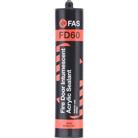 Fire and Acoustic Seals Fire Rated Intumescent and Acoustic Acrylic Sealant, 310ml White Acrylic Mastic