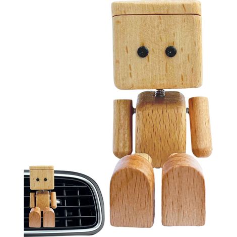 Figurine en bois agitant - 6 cm - Charmante petite figurine en bois - Décoration d'intérieur de voiture amusante - Secouer les pieds - Accessoire de voiture et décoration de bureau (1/5)