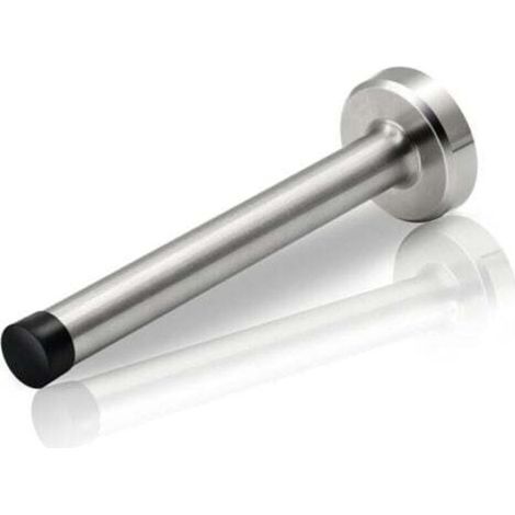 Butée de porte de 15,2 cm de long pour plinthes, butée de porte murale en acier inoxydable robuste avec amortissement du bruit en caoutchouc (1/4)