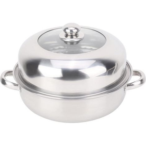 Olla vaporera de acero inoxidable de 28 cm，olla para cocinar al vapor，utensilios de cocina para el hogar (1/4)