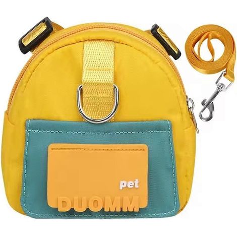 Sac à dos étanche pour animaux de compagnie, sac pour chiots avec harnais et collier, sac à dos pour les voyages en extérieur et les friandises pour chiens (M) (1/5)
