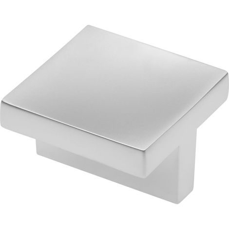 Bouton de Meuble Carré UZ-40, Design Géométrique Moderne, Entraxe 32 mm, Dimensions 40x40 mm, Matériau ZnAl, Finition Aluminium pour Cuisine, Tiroir et Armoire