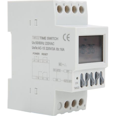 Interrupteur Horloge Minuterie Numérique TM622 Rail DIN Compteur à Rebours AC220V Temporisateur Programmateur Modulaire (1/5)