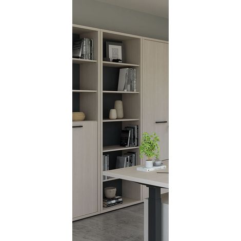 Etagère de bureau H 216 cm contemporaine chêne clair Lexos (1/4)