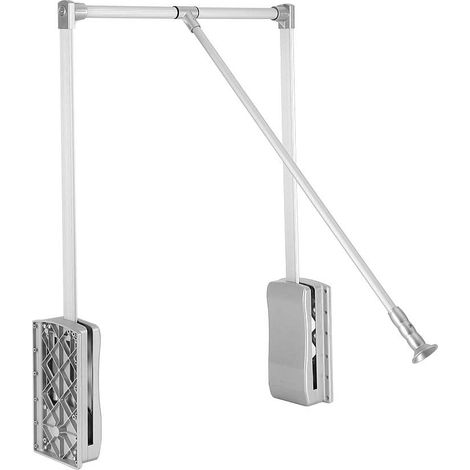 Barre de penderie escamotable, Porte-Manteau réglable Garde-Robe Tringle relevable penderie Rabattable pour Armoire Largeur réglable 600-830mm (1/5)