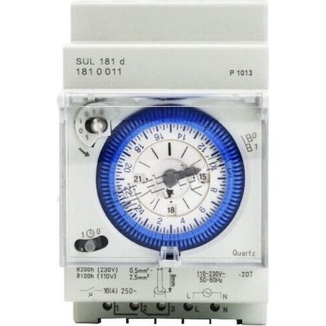 Horloge, sonnerie et minuterie pour tableau électrique Minuterie mécanique analogique 110V-220V, 24 heures, programmable quotidiennement, 15 minutes, réglage de l'heure, relais de commutation SUL181D (1/5)