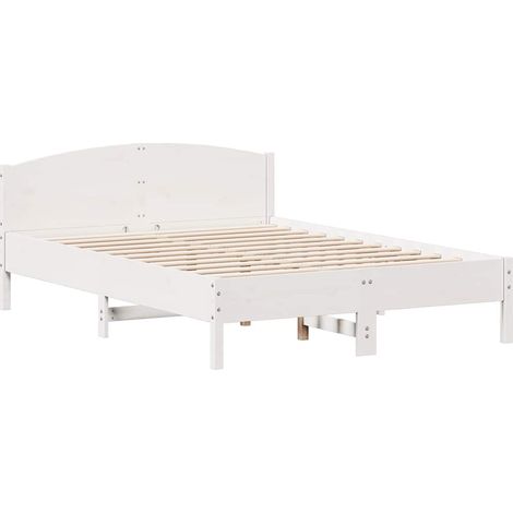 Maison Exclusive - Letto senza Materasso Bianco 120x200 cm Legno Massello di Pino (1/5)