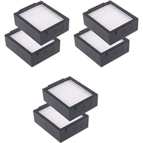Paquet de 6 filtres de rechange pour iRobot Roomba e5 e5154 e6 i7 i7+ i7156 i1 i3 i4 i8 Filtre à air HEPA (non compatible avec Combo J7+) Pièces de rechange durables (1/5)