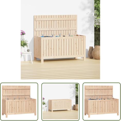 The Living Store Boîte de rangement de jardin 115x49x60 cm Bois massif de pin - Boîte De Rangement Jardin - Coffre De Jardin - Rangement Extérieur - Meuble De Jardin - Bois Massif (1/5)