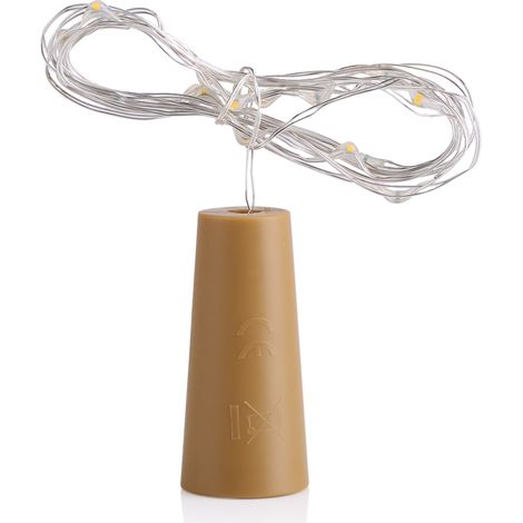 Guirlande lumineuse LED en forme de bouchon de bouteille de vin, lampe de soirée pour mariage, décoration de Noël, blanc chaud (1/5)