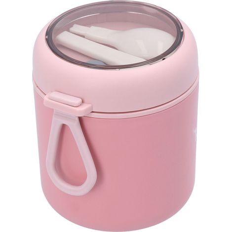 Boîte à lunch isotherme de 530 ml avec cuillère et couvercle, en acier inoxydable, pour soupes portables. (1/5)