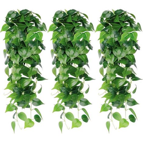 Conjunto de 3 plantas artificiales de pared，90 cm de largo，plantas artificiales de pared，decoración para bodas
