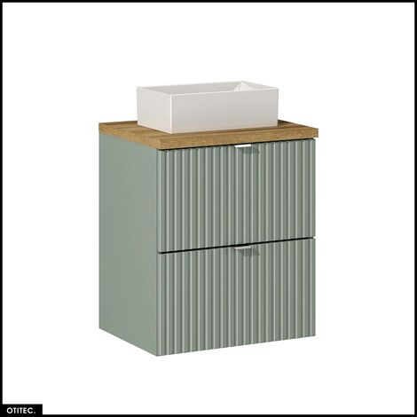 Meuble sous vasque - 50 cm - avec Plan - Vasque à poser - ROSEAU (1/5)
