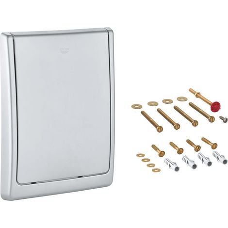 Abdeckplatte 43179 komplett für WC-Druckspüler Wandeinbau mattchrom (1/2)
