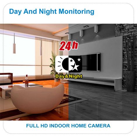 Caméra de sécurité 1080p avec vision nocturne, Wi-Fi 2,4 GHz et 5G, pour intérieur et extérieur (vision à 360°), sans fil (1/5)