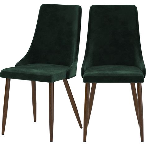 Set de 2 sillas de terciopelo verde - Vinni