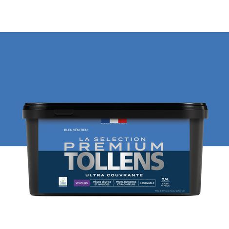 Tollens - Peinture intérieure couleurs - La Sélection Premium Velours - Ultra Couvrante - Bleu Vénitien 2,5 L - 30m²